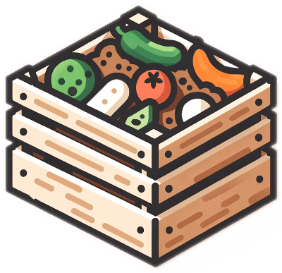 vector illustration of a compost crate with vegetables